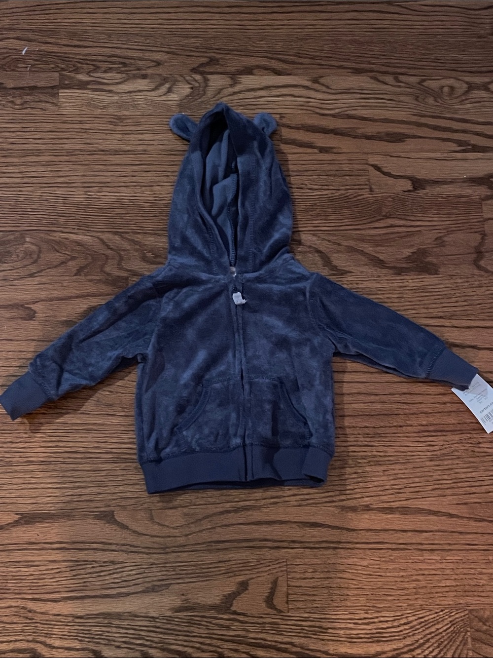Carter's Navy Plush Hooded Zip Jacket with Ear Details